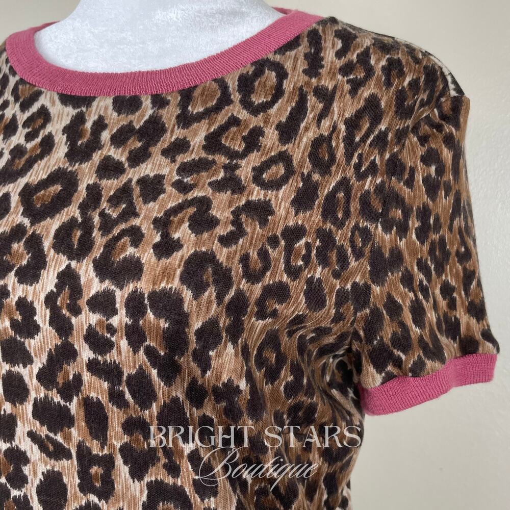 Extremely Rare Leopard Print Designer Top ASO Lorelai Gilmore Girls Brown Pink - Picture 11 of 15
